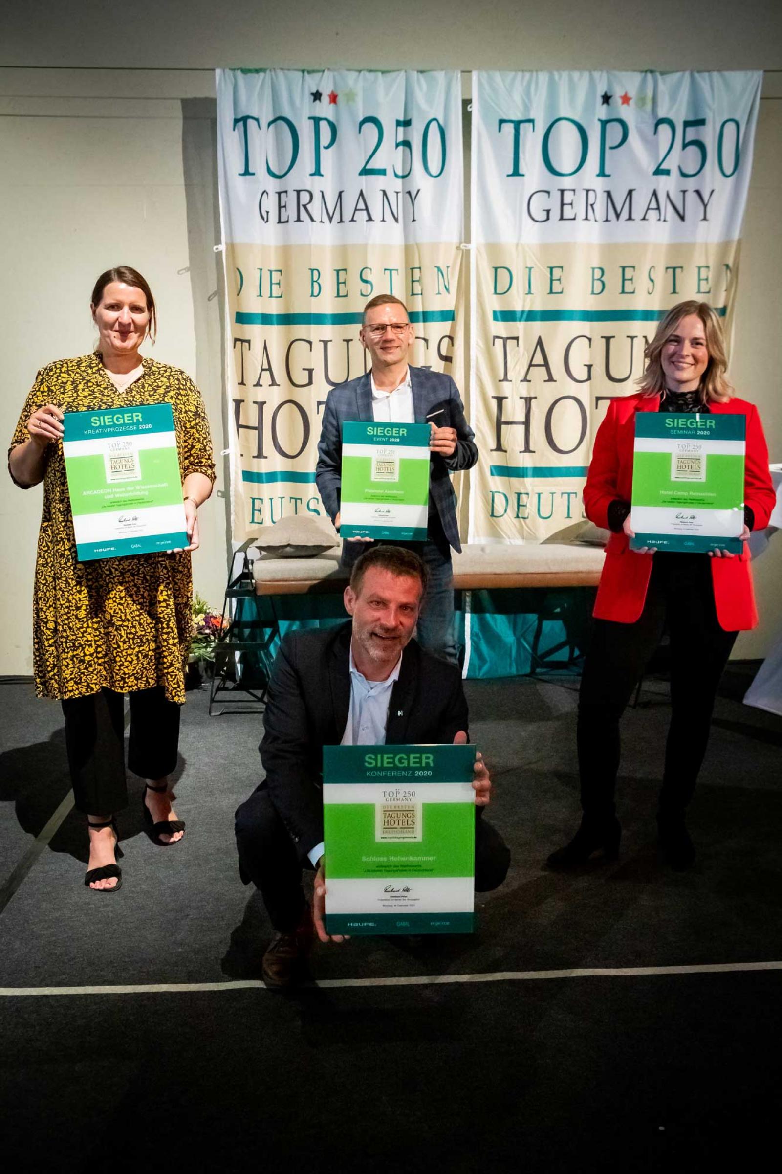 Link zu Bilder der Preisverleihungsgala Top250tagungshotels 2020 auf Schloss Hohenkammer